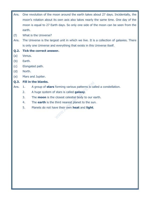 A2ZWorksheets:General Awareness-Solar System and Our Universe-The Earth In The Solar System-01