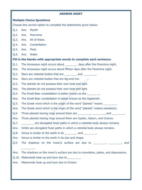 A2ZWorksheets:General Awareness-Solar System and Our Universe-The Earth In The Solar System-02