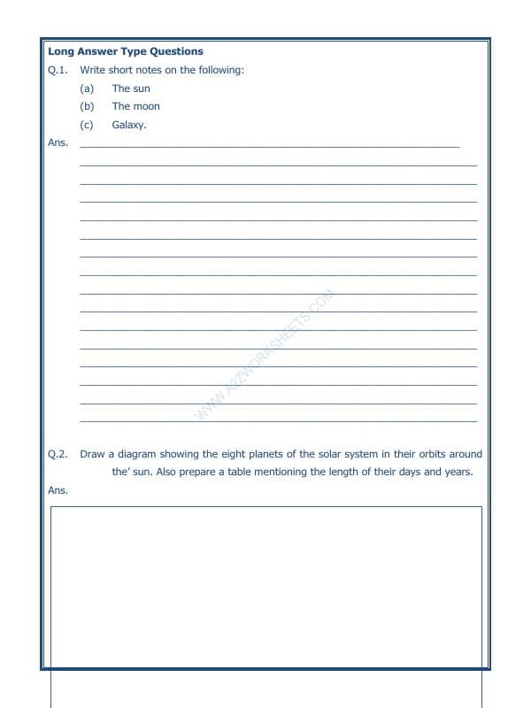 A2ZWorksheets:General Awareness-Solar System and Our Universe-The Earth In The Solar System-03