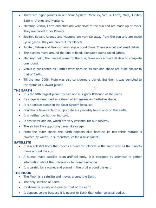 A2ZWorksheets:General Awareness-Solar System and Our Universe-The Earth In The Solar System-03