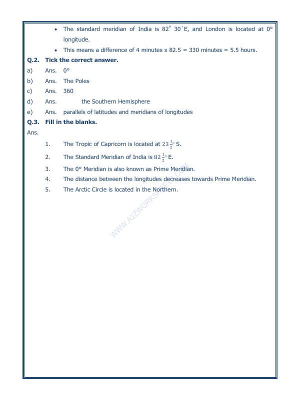 A2ZWorksheets:General Awareness-Maps and Directions-Globe Latitudes And Longitudes-01