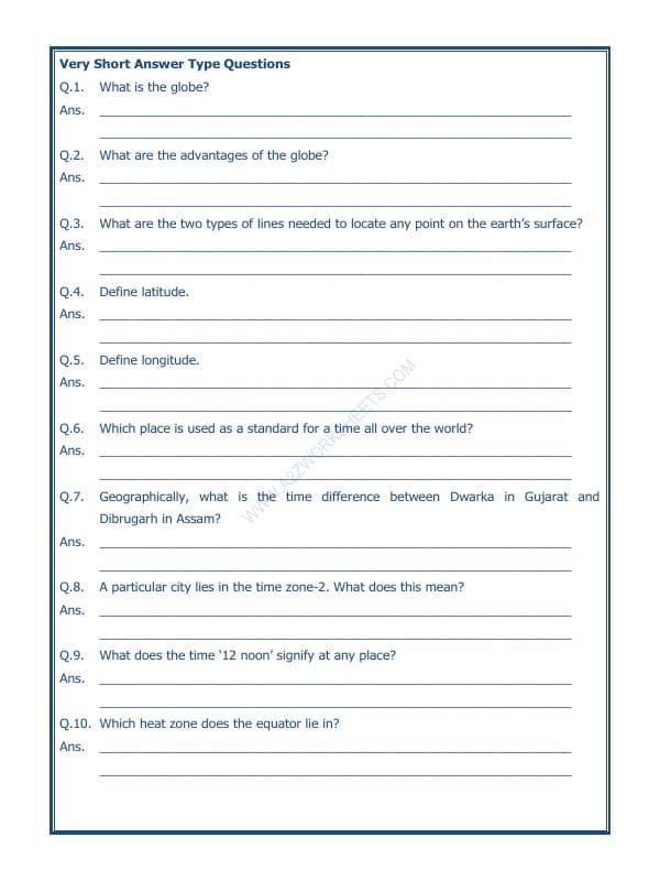 A2ZWorksheets:General Awareness-Maps and Directions-Globe Latitudes And Longitudes-03