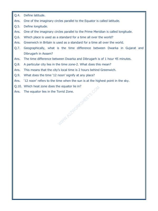 A2ZWorksheets:General Awareness-Maps and Directions-Globe Latitudes And Longitudes-03