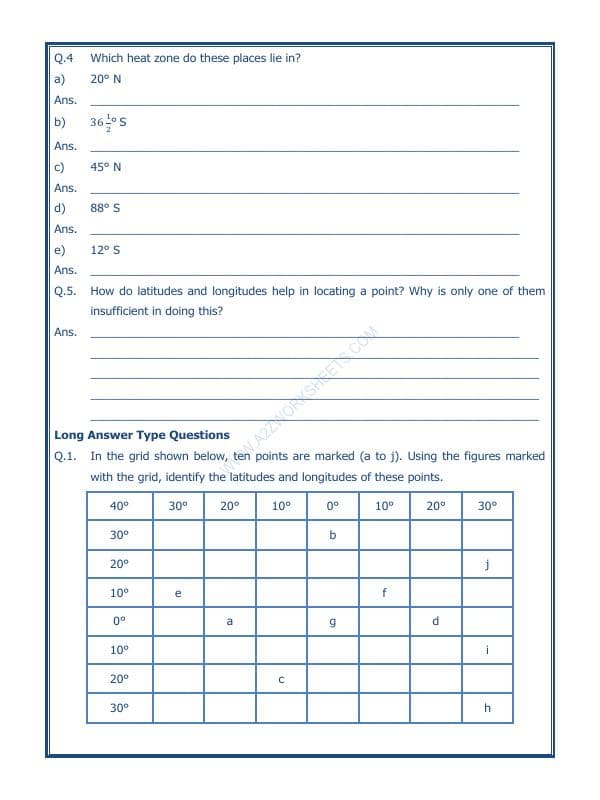 A2ZWorksheets:General Awareness-Maps and Directions-Globe Latitudes And Longitudes-04