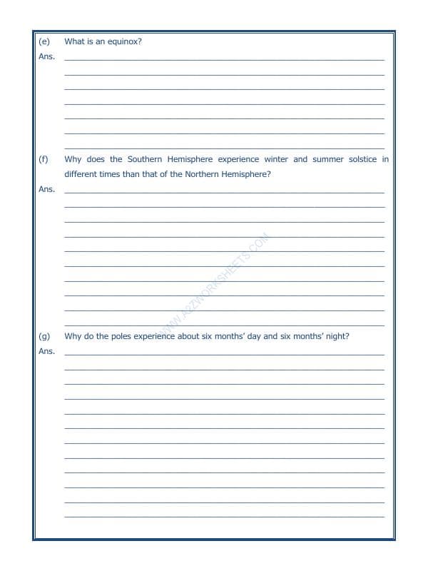 A2ZWorksheets:General Awareness-Solar System and Our Universe-Motions Of The Earth-01