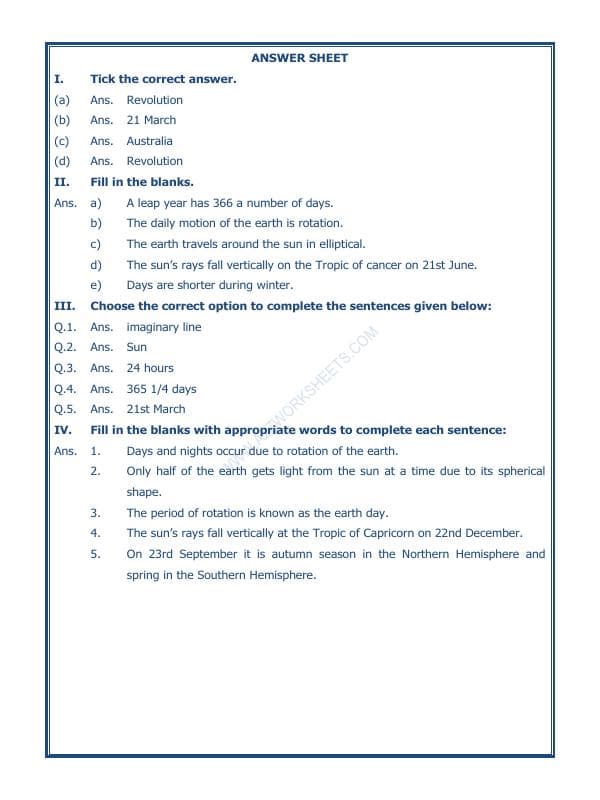 A2ZWorksheets:General Awareness-Solar System and Our Universe-Motions Of The Earth-02