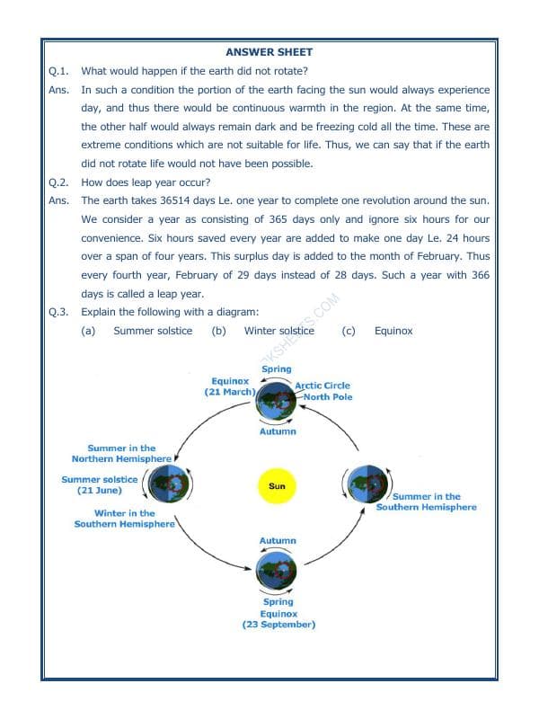A2ZWorksheets:General Awareness-Solar System and Our Universe-Motions Of The Earth-04