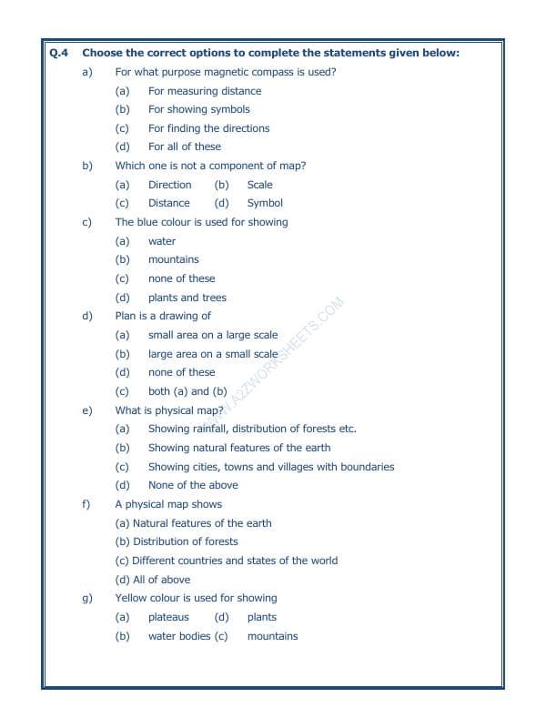 A2ZWorksheets:General Awareness-Maps and Directions-Maps-02