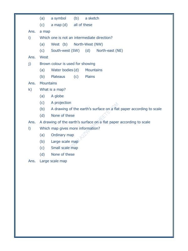 A2ZWorksheets:General Awareness-Maps and Directions-Maps-02