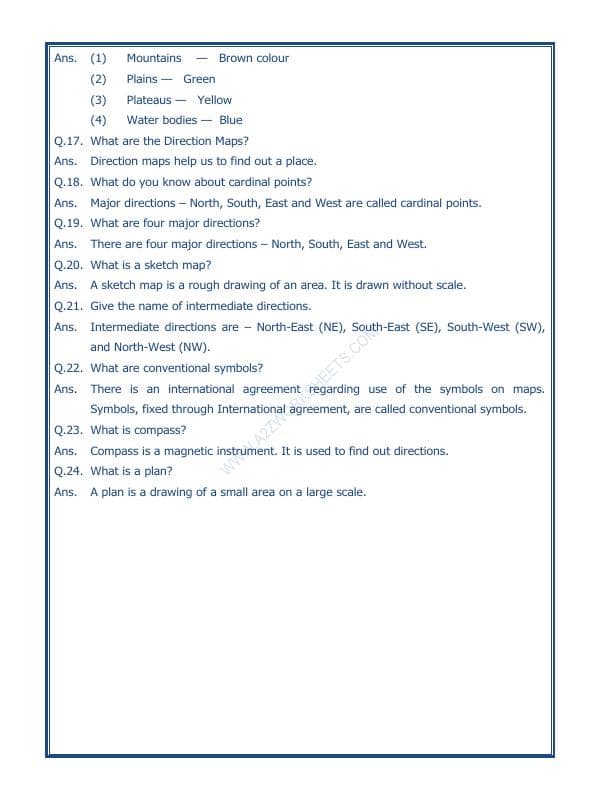 A2ZWorksheets:General Awareness-Maps and Directions-Maps-03