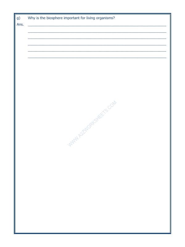 A2ZWorksheets:General Awareness-Solar System and Our Universe-Major Domains Of The Earth-01