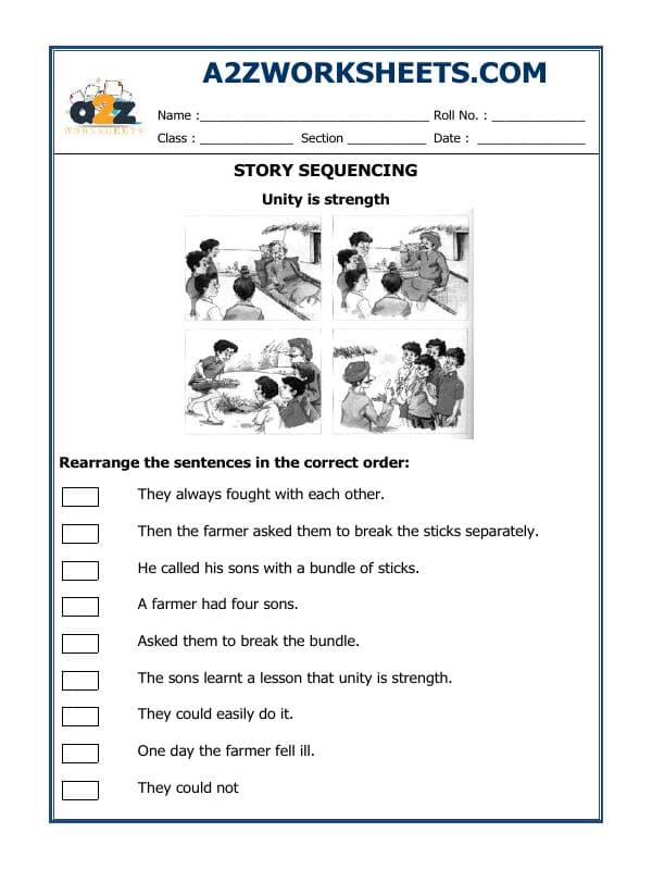 A2ZWorksheets:English-Writing-Story Sequencing