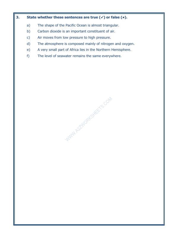 A2ZWorksheets:General Awareness-Solar System and Our Universe-Major Domains Of The Earth-03