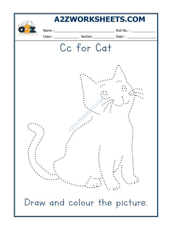 C For Cat Coloring Sheet