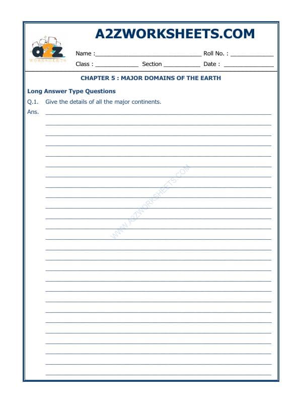 Worksheet Major Domains Of The Earth-06