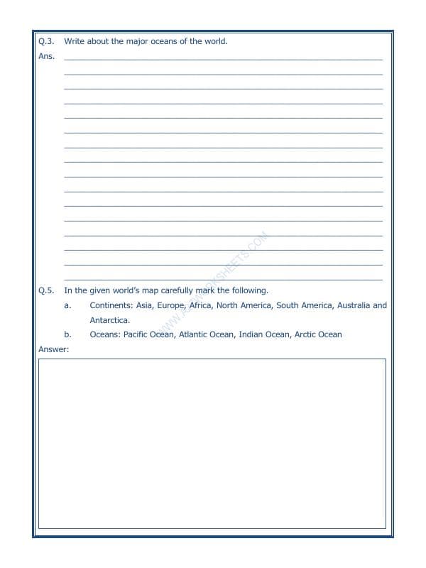 A2ZWorksheets:General Awareness-Solar System and Our Universe-Worksheet Major Domains Of The Earth-06