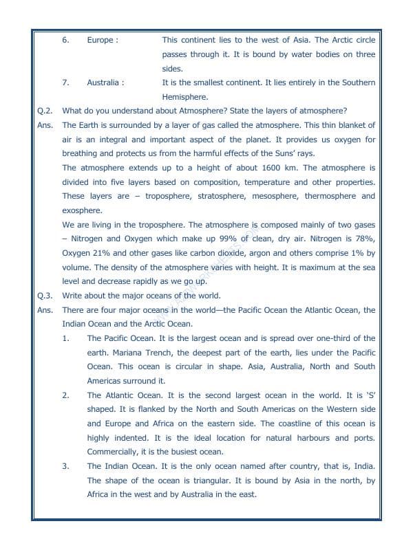 A2ZWorksheets:General Awareness-Solar System and Our Universe-Worksheet Major Domains Of The Earth-06