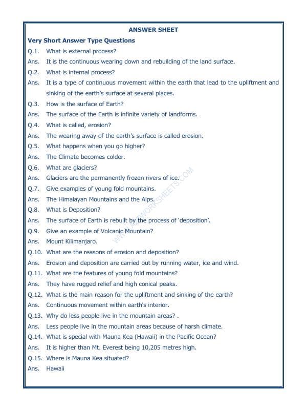 A2ZWorksheets:General Awareness-Geographical Features-Major Landforms Of The Earth-03