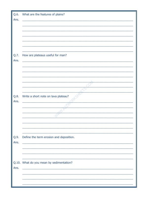 A2ZWorksheets:General Awareness-Geographical Features-Major Landforms Of The Earth-04