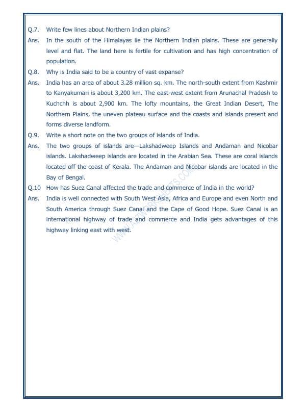 A2ZWorksheets:General Awareness-India and Its Neighbouring Countries-Our Country India-04