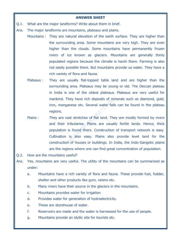 A2ZWorksheets:General Awareness-India and Its Neighbouring Countries-Our Country India-05