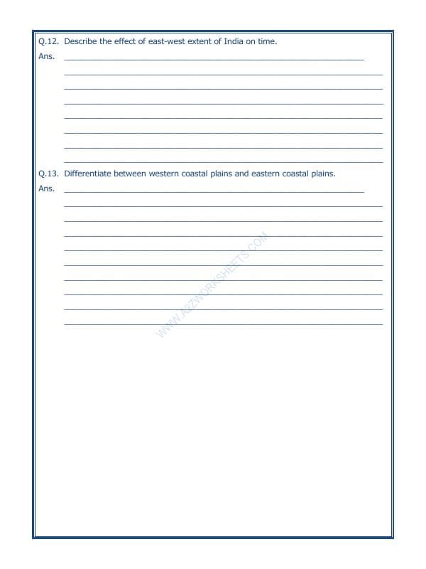 A2ZWorksheets:General Awareness-India and Its Neighbouring Countries-Our Country India-06
