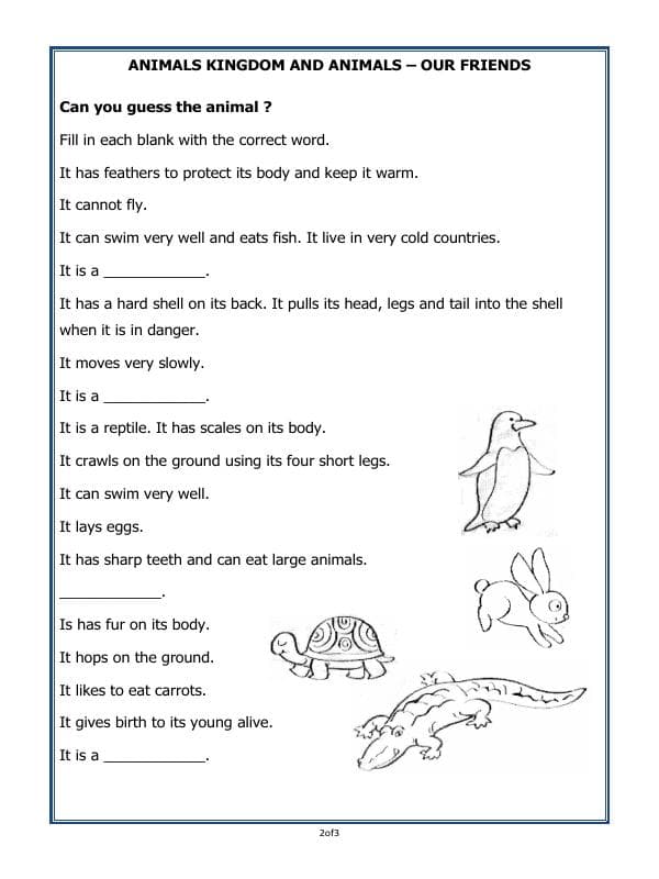 A2ZWorksheets:Science-Animals-Animals
