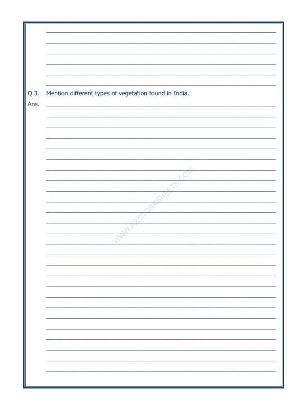 A2ZWorksheets:General Awareness-India and Its Neighbouring Countries-India Climate Vegetation And Wildlife-05