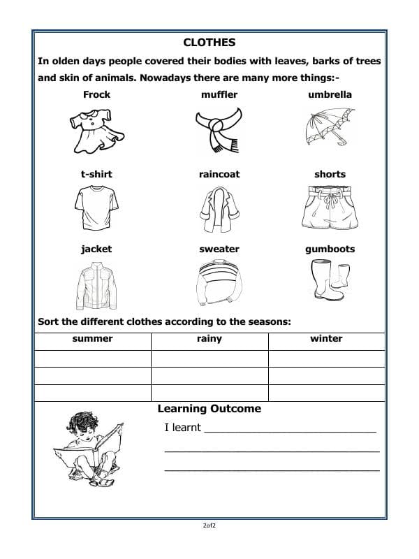 A2ZWorksheets:Science-Basic Necessities-Clothes