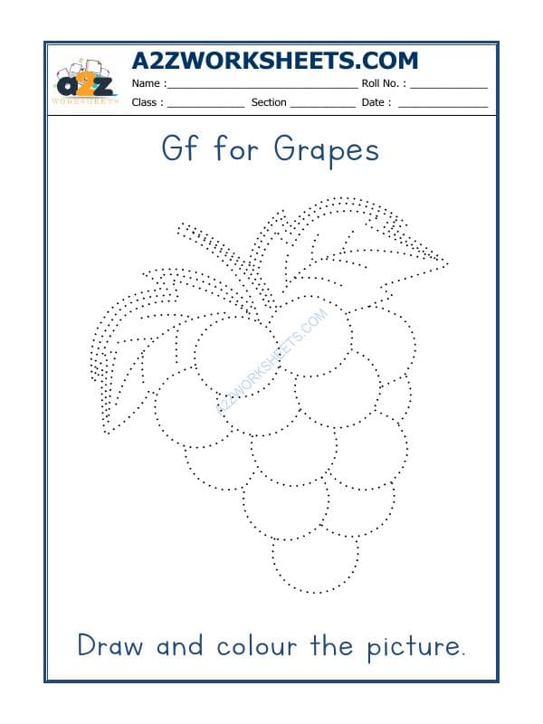 G For Grapes Coloring Sheet