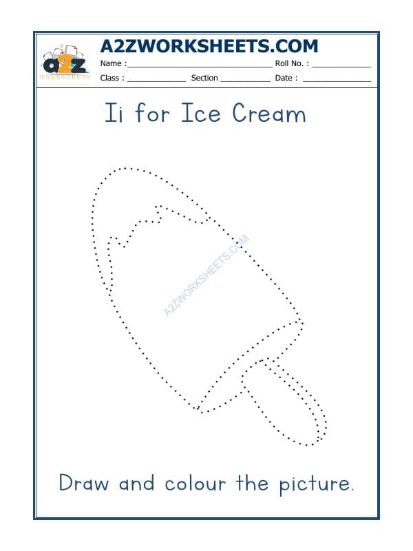 I For Ice Cream Coloring Sheet