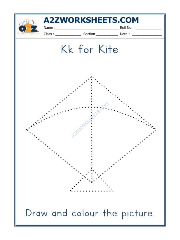 K For Kite Colouring Sheets