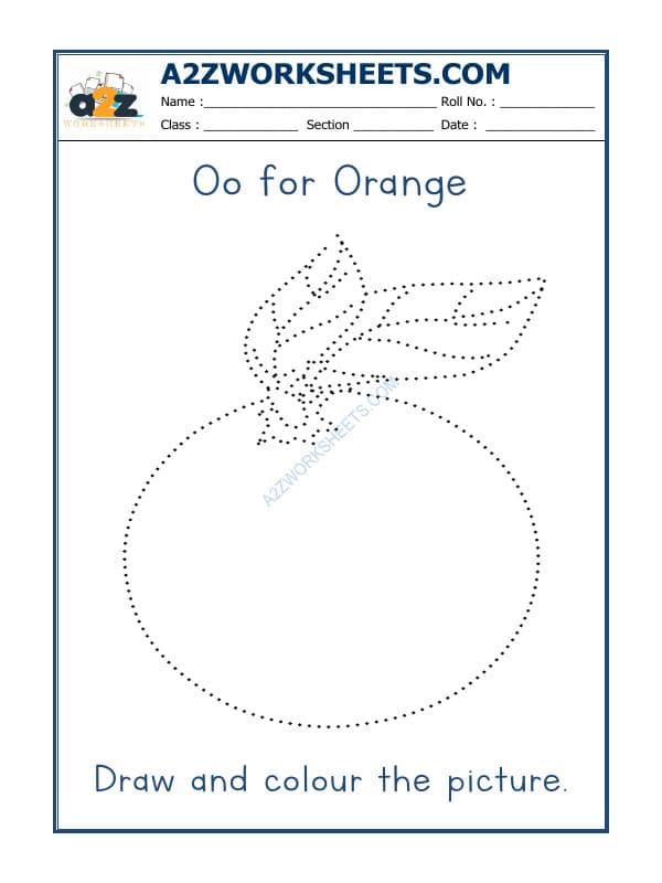 O For Orange Colouring Sheets