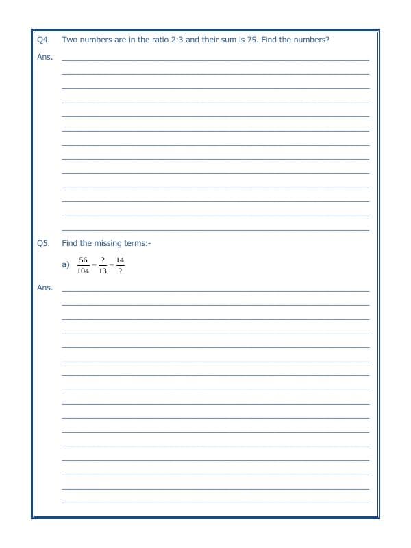 A2ZWorksheets:Maths-Measurement-Ratio Proportion And Unitary Method-04
