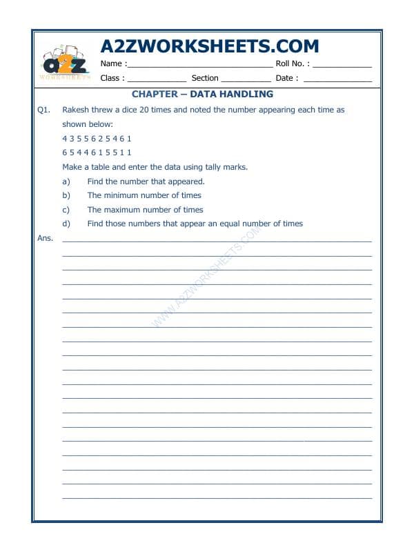 A2ZWorksheets:Maths-Data Handling-Data Handling-05