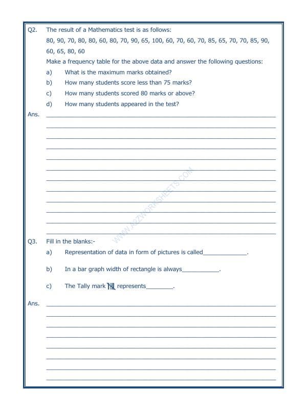 A2ZWorksheets:Maths-Data Handling-Data Handling-05