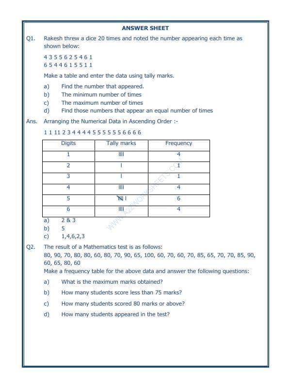 A2ZWorksheets:Maths-Data Handling-Data Handling-05