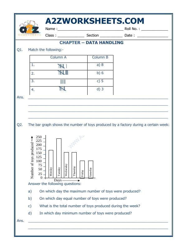 A2ZWorksheets:Maths-Data Handling-Data Handling-06