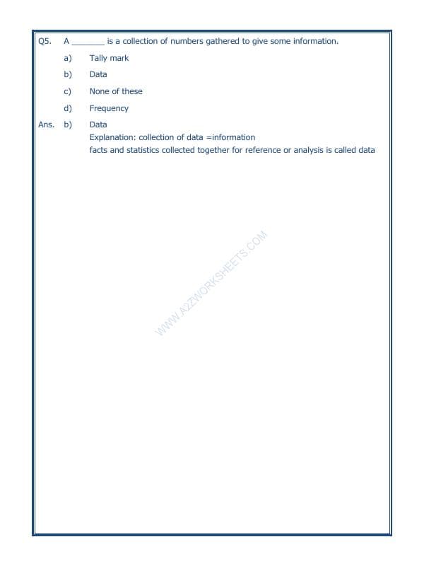 A2ZWorksheets:Maths-Data Handling-Data Handling-06
