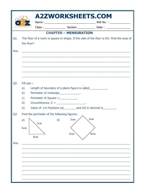 A2ZWorksheets:Maths-Geometry-Mensuration-01