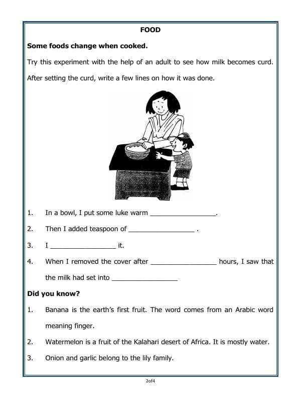 A2ZWorksheets:Science-Basic Necessities-Food