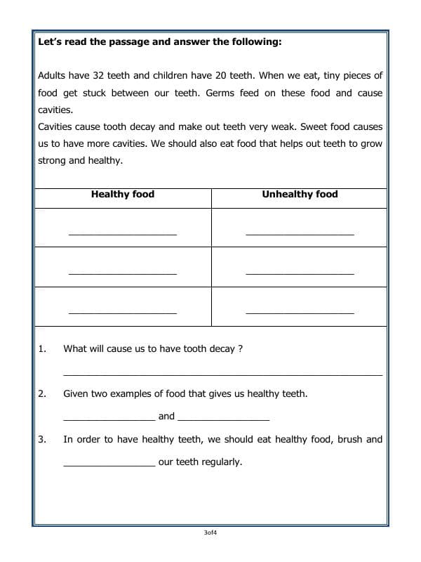 A2ZWorksheets:Science-Basic Necessities-Food