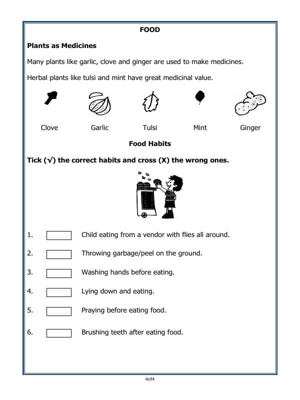 A2ZWorksheets:Science-Basic Necessities-Food