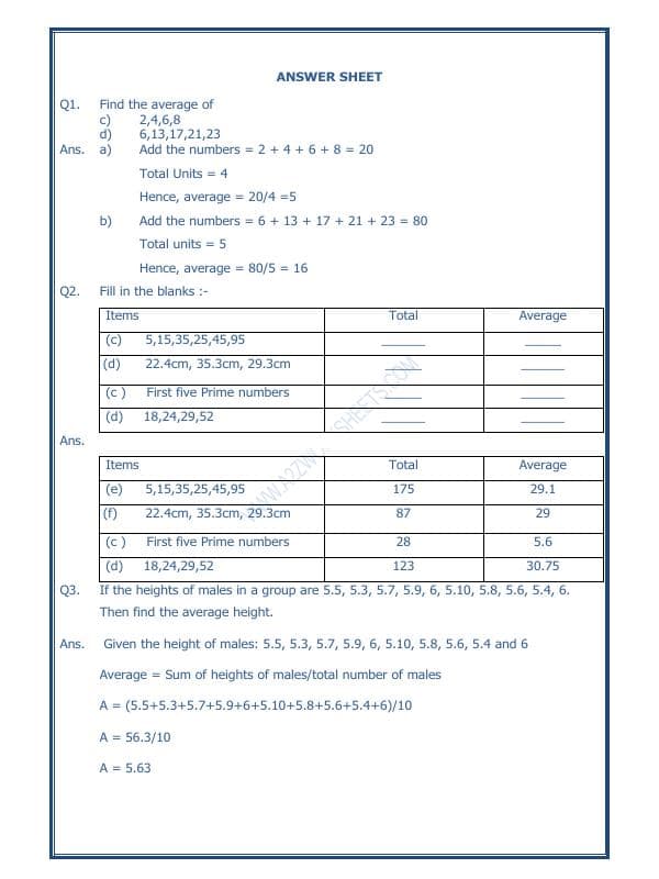A2ZWorksheets:Maths-Average-Average-01