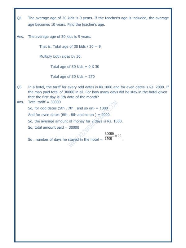 A2ZWorksheets:Maths-Average-Average-01