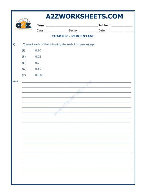 A2ZWorksheets:Maths-Percentage-Percentage-01