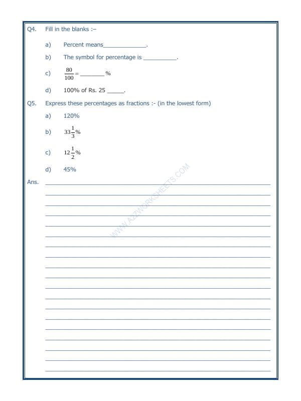 A2ZWorksheets:Maths-Percentage-Percentage-01