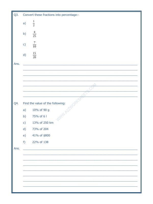 A2ZWorksheets:Maths-Percentage-Percentage-02