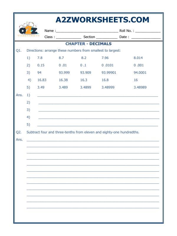 A2ZWorksheets:Maths-Decimals-Decimals-02
