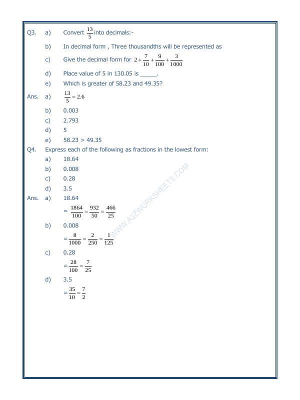 A2ZWorksheets:Maths-Decimals-Decimals-03